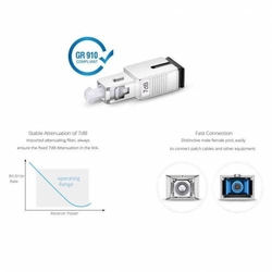 7Db Optical Attenuator Sc Upc Male To Female For Single Mode