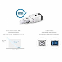 15Db Optical Attenuator Sc Upc Male To Female For Single Mode