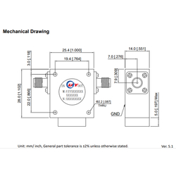 S C Band 3.5 to 6.5GHz RF Broadband Coaxial Isolators