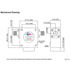 S C Band 3.5 to 6.5 GHz RF Broadband Coaxial Isolators