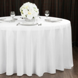 Polyester 108" Round Tablecloth - Black