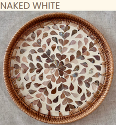 MOTHER OF PEARL RATTAN TRAY(WHITE) SUPPLIER IN ABUDHABI from EXCEL TRADING LLC (OPC)