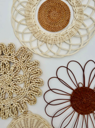 RATTAN AND CORN WALL DECOR SET OF 7 PIECES SUPPLIER IN ABUDHABI