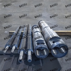 Conical twin screw barrel manufacturer China for high calcium PVC profile products from BAIJIU MACHINERY EQUIPMENT CO., LTD