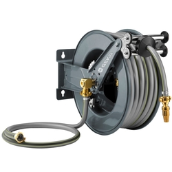 The Sealey Heavy-Duty Retractable Water Hose Reel, featuring a 15m Ø13mm ID rubber hose, is available at Morgan Arabia Trading Co., perfect for efficient water management in your garage or workshop.