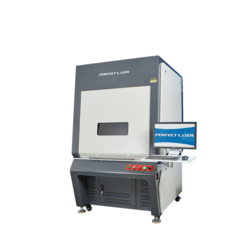 PEDB-510 safety closed CCD camera auto positioning 30w Floor type Metal fiber laser engraver with computer and table from PERFECT LASER (WUHAN) CO., LTD