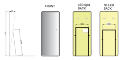 Laminated dressing mirror with LED/no LED