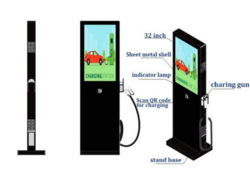 Indoor 32 inch Floor Standing Advertising Kiosk 7kw EV Charger Station