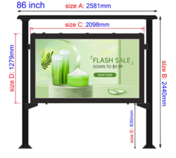 Outdoor Double Poles Standing LCDAdvertisingTV