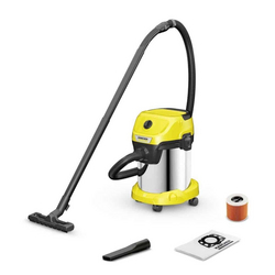 Karcher 1.628-153.0 WD3 Premium Wet and Dry Vacuum Cleaner, 17L, 1000W, Stainless Steel Body