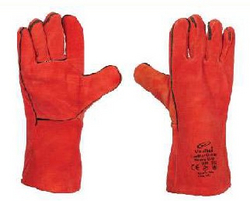  Leather Welding Gloves with Piping - 14"