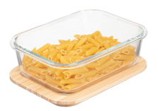 Nikko rectangle glass food storage with bamboo lid