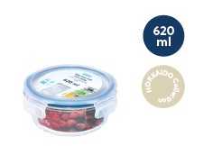 Nikko round glass storage container