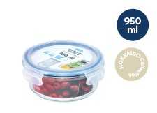 Nikko round glass storage container