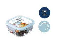 Nikko square glass storage container (2 compartments)