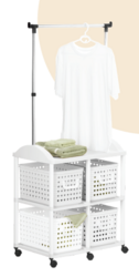 Tokyo rolling garment storage shelf