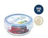 Nikko round glass storage container
