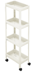 Tokyo 4-tier multi-purpose rolling shelf