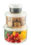 Hokkaido round food storage container set | 500 - 1000 - 2000 ml