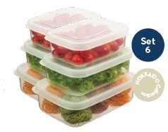 Hokkaido rectangular food storage container set | 500 - 750 - 1000 - 1500 - 2000 - 2500ml