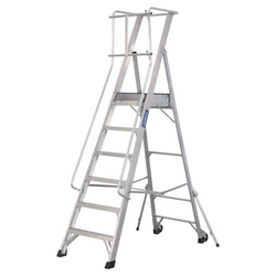 Gazelle G5806 6 ft Aluminium Platform Ladder (1.7m), 9 ft Working Height, 150kg Load Capacity, 360° Rail Guard, Anti-Slip Platform, Steps and Feet, EN131 from ADEX INTL