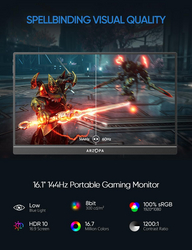ARZOPA 16.1'' 144Hz Gaming Monitor Ultra Slim from ARZOPA