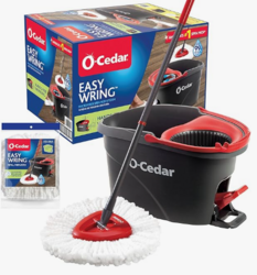 O-Cedar Easywring Microfiber Spin Mop & Bucket Floor Cleaning System with 1 Extra Refill,Red / Gray from SKANDA INTERNATIONAL FZ LLE