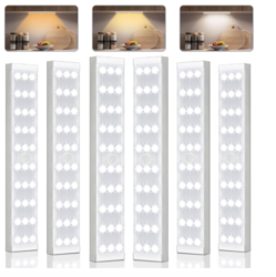 Under Cabinet Lighting, 6Pack Motion Sensor Light Indoor with 3 Color Temps, Dimmable Closet Lights, LED Magnetic Light, Rechargeable Under Counter Lights for Kitchen, Wardrobe, Hallway, Stairs from SKANDA INTERNATIONAL FZ LLE