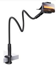Lamicall Gooseneck Phone Holder Bed - [Nylon Braided] Flexible Arm, 38inch Overall Length, 360 Adjustable Clamp Clip, Overhead Cell Phone Mount Stand for Bed, Desk, 4-7” Cellphone from SKANDA INTERNATIONAL FZ LLE