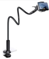 Lamicall Gooseneck Phone Holder for Bed - Overall Length 38.6in, Flexible Leather Wrapped Arm, 360 Adjustable Clamp Clip, Overhead Cell Phone Mount Stand for Desk, Compatible with All Cellphone (4-7”) from SKANDA INTERNATIONAL FZ LLE