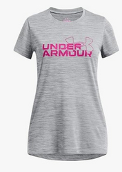 Under Armour Girls' Tech Twist Wordmark Logo Short Sleeve T Shirt
