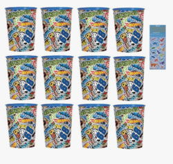 Amscan Hot Wheels Birthday Party Supplies Bundle Pack includes Reusable Plastic Cups - 12 Count