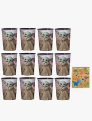 Amscan Star Wars The Child Party Supplies Favor Bundle Pack includes Plastic 16oz Cups - 12 Count