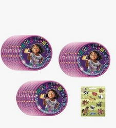 amscan Encanto Birthday Party Supplies Bundle Pack includes 24 Lunch Paper Plates (Bundle for 24)