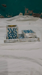 Inlay bakhoor holder and box with tray