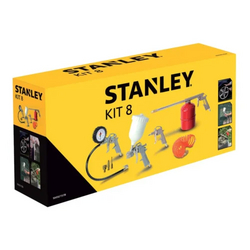 STANLEY AIR TOOLS KIT 8 PCS, INCLUDES INFLATING GUN, AIR DUSTING GUN, SPRAY GUN, GRAVITY PAINT GUN, 5M SPIRAL HOSE AND 3 INFLATING NOZZLES from ADEX INTL