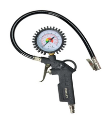 STANLEY TYRE INFLATING GUN WITH FLEXIBLE HOSE AND ANALOG GAUGE from ADEX INTL