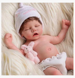 BABESIDE Lifelike Reborn Baby Dolls - 12 Inch Full Platinum Silicone Reborn Baby Dolls Anatomically Correct Sleeping Baby Girl Real Life Baby Doll with Gift Box