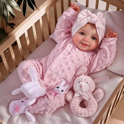 BABESIDE Reborn Baby Dolls Sunny - 17Inch Cute Soft Vinyl Realistic Baby Doll Poseable Smiling Real Life Baby Dolls with Complete Accessories for 3