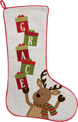 Let's Make Memories Personalized Christmas Stocking – Stocking Stuffer - Customized with Your Name – Holiday Decor – Family Christmas Stockings - Custom Christmas Stocking with Reindeer Design – 19" from SKANDA INTERNATIONAL FZ LLE