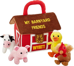 Let's Make Memories Personalized Barnyard Friends Plush Playset – 4 Soft & Squeaky Animals – Kids Travel Toy – Customize with Name – 7”L x 5”W x 6”H from SKANDA INTERNATIONAL FZ LLE