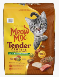 Meow Mix Tender Centers Dry Cat Food, Salmon & Turkey with Vitality Bursts, 14.2 Pound Bag