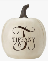 Let's Make Memories Personalized Light Up Halloween Pumpkin Decor Outdoor - Your Name & Initial on a Custom Pumpkin - Jack o Lantern - Fall Decor - Indoor/Outdoor - Large - Cream