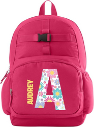 Let's Make Memories Kids Backpack for School - Personalized Back to School Supplies - Bookbag with Optional Lunch Box - Pink - Flowers from SKANDA INTERNATIONAL FZ LLE