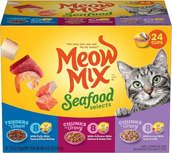 Meow Mix Seafood Selects Wet Cat Food Variety Pack, 2.75 Ounce Cups (Pack of 24) from SKANDA INTERNATIONAL FZ LLE