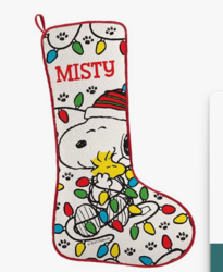 Let's Make Memories Personalized Peanuts Lots of Lights Christmas Stockings - Holiday Décor- White from SKANDA INTERNATIONAL FZ LLE