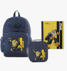 Let's Make Memories Kids Backpack for School - Personalized - TRANSFORMERS - Bookbag with Optional Lunch Box (add during customization) - Navy Blue - Bumblebee from SKANDA INTERNATIONAL FZ LLE