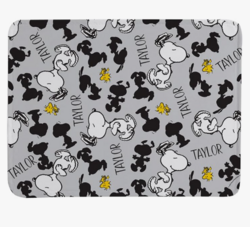 Let's Make Memories Personalized Peanuts All Over Snoopy Pattern Plush Blanket - Gray- 50x60 from SKANDA INTERNATIONAL FZ LLE