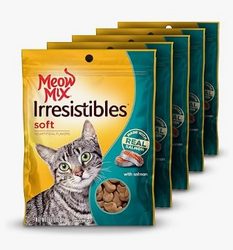 Meow Mix Irresistibles Soft Cat Treats, Salmon, 3 Ounce (Pack of 5)