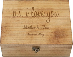 Let's Make Memories Personalized Wooden Keepsake Box With Hinged Lid - Wood Memento Box - Decorative Storage - Home Decor - For Couples, Wedding, Newlyweds - Laser Engraved - Love Letters from SKANDA INTERNATIONAL FZ LLE
